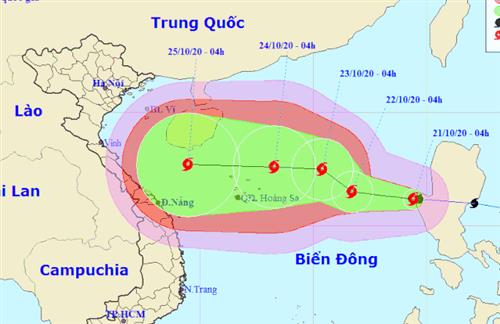 Dự báo vị trí và hướng di chuyển của bão số 8 - Nguồn: Trung tâm Dự báo khí tượng thủy văn quốc gia
