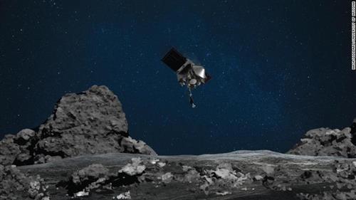 Hình ảnh minh họa của NASA cho thấy tàu đang tiếp cận tiểu hành tinh. Mẫu vật được thu thập bởi tàu này sẽ được đưa về Trái Đất vào năm 2023.