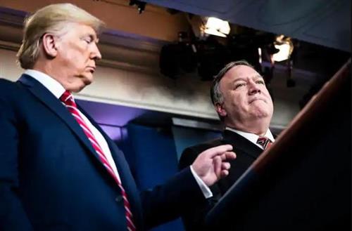 Tổng thống Trump và Ngoại trưởng Mỹ Mike Pompeo tại Nhà Trắng ngày 20/3/2020. Ảnh: Washington Post