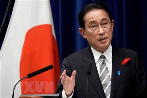 Thủ tướng Nhật Bản Fumio Kishida phát biểu trong cuộc họp báo tại Tokyo, Nhật Bản. (Ảnh: AFP/VN+)