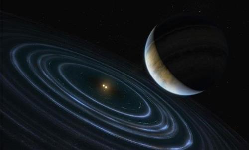 Ảnh đồ họa mô tả hành tinh bí ẩn có thể là phiên bản hoàn hảo của "hành tinh thứ 9" - Ảnh: HUBBLE/NASA/ESA