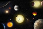 Hình ảnh do NASA công bố mô phỏng các hành tinh được kính thiên văn Kepler phát hiện. Ảnh tư liệu: EPA/VN+