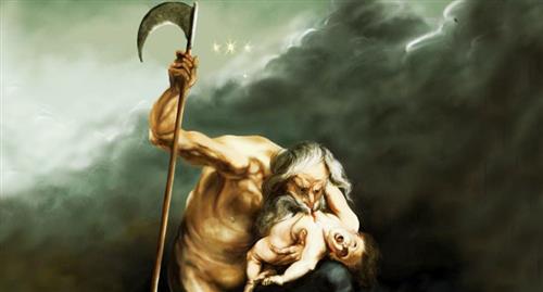 Cronus còn có tên khác là “Saturn”, ông được biết đến là một vị Thần vô cùng hung ác và tàn bạo: sẵn sàng giết hại cha ruột và ăn thịt cả con đẻ của mình. (Ảnh: Pinterest)