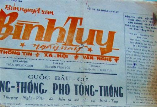Bán nguyệt san Bình Tuy năm 1967.
