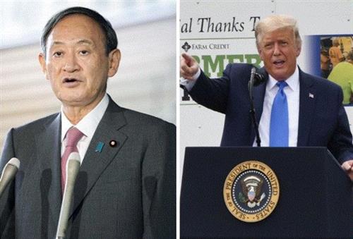 Thủ tướng Suga và Tổng thống Trump. (Nguồn: Kyodo)